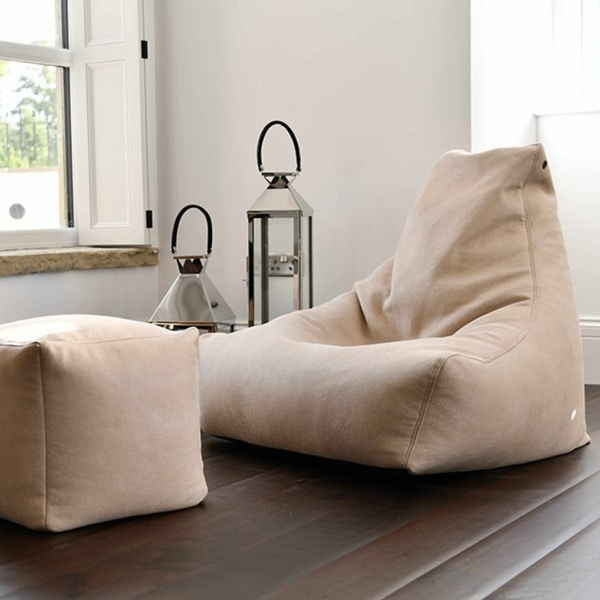 OSLO Lounger Leather Sofa with Stool