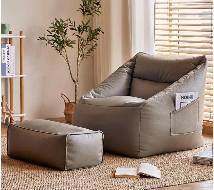 SofaSac Leather Bean Bag with Foot Rest