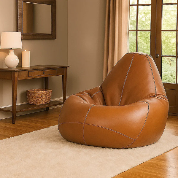 Comfy Leather Bean Bag Cone