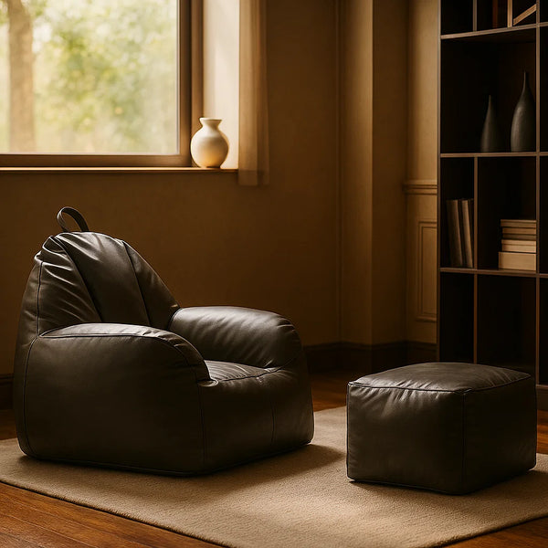 PlushPod Bean Bag Sofa with Footrest
