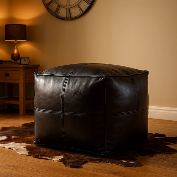 Giant Faux Leather Ottoman