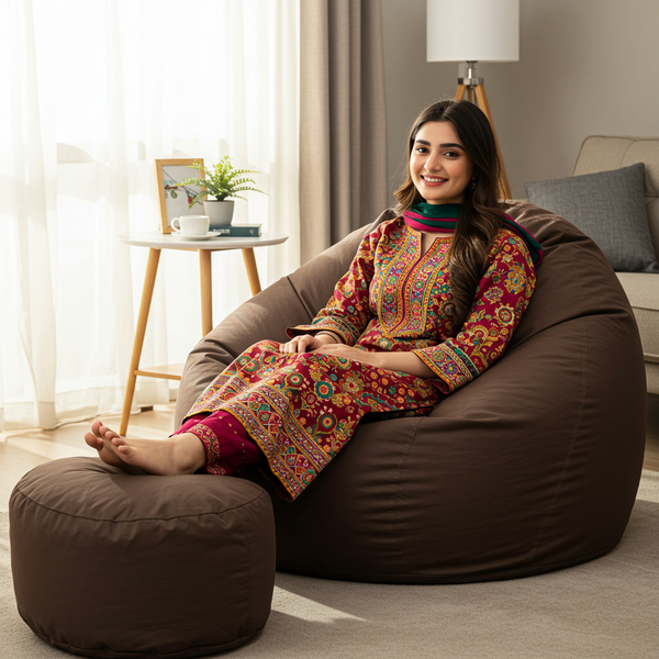 Elegant Bean Bag (FREE FOOT STOOL)