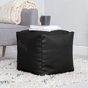 Open image in slideshow, Faux Leather Cubical Pouffe
