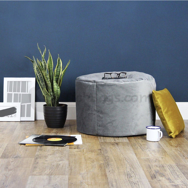 Velvet Bean Bag Ottoman