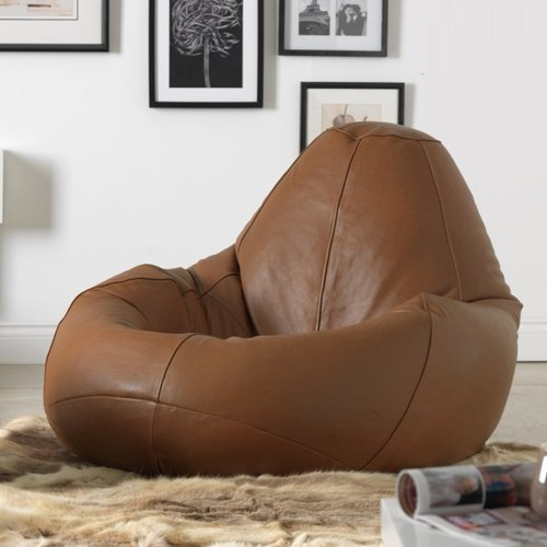 Comfy Leather Bean Bag Cone