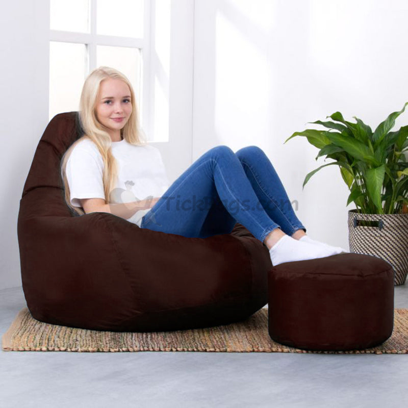 Bucket Bean Bag Chair and Foot Stool - Combo Offer