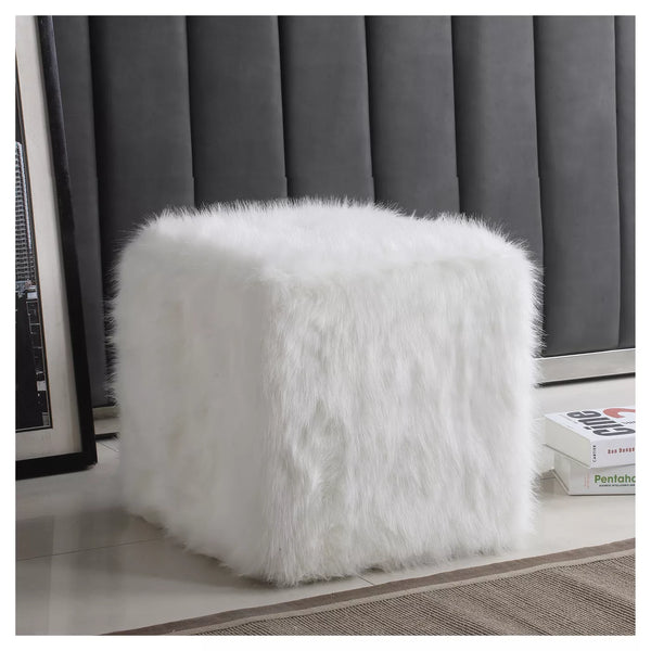 Piazza Faux Fur Ottoman