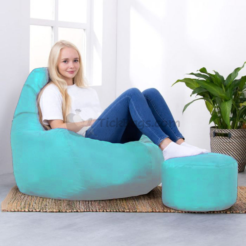 Bucket Bean Bag Chair and Foot Stool - Combo Offer
