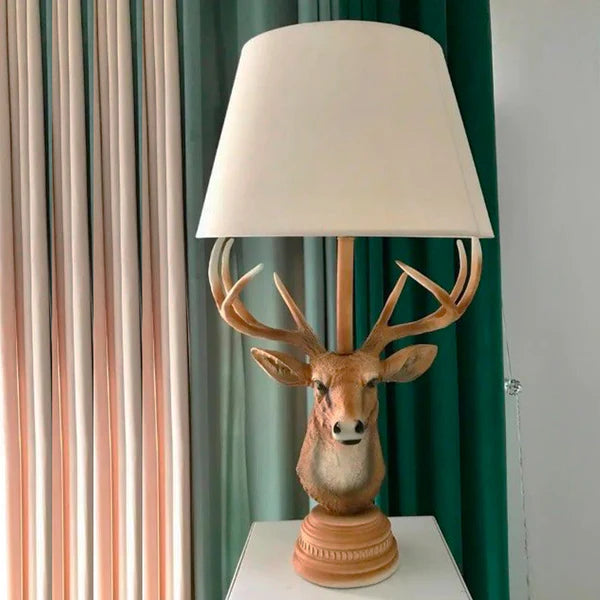 Majestic Antlers: The Deer Face Lamp Sculpture