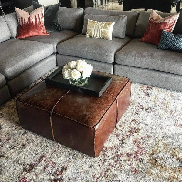 Soren Leather Ottoman Coffee Table