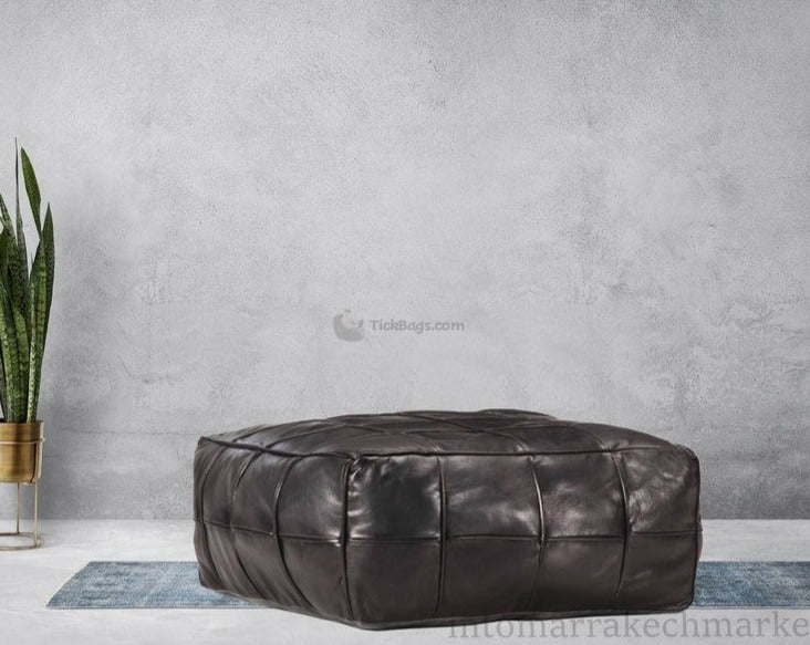 Square Leather Ottoman Pouf/Coffee Table