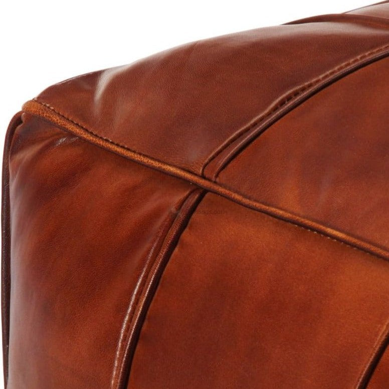 Square Leather Ottoman Pouf/Coffee Table